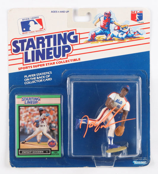 Dwight Gooden Signed Starting Lineup Action Figure with Trading Card (Beckett) - Beckett Witnessed