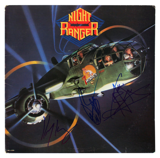 Jack Blades, Brad Gills & Keri Kelli Signed (Beckett) "7 Wishes" Album Cover - Night Ranger