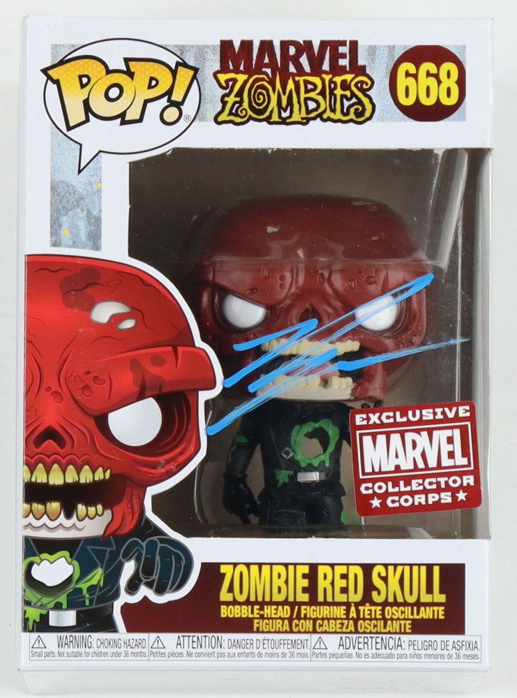 Ross Marquand Signed (JSA) "Marvel Zombies" #668 Zombie Red Skull Funko Pop! Vinyl Figure - JSA Witnessed