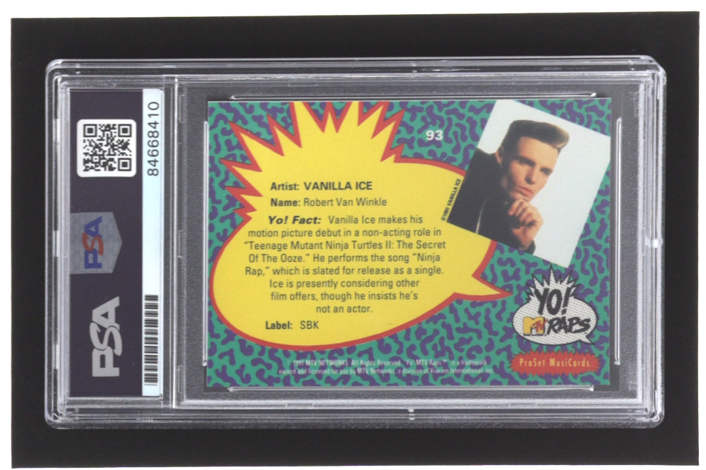 Vanilla Ice Signed 1991-92 Superstars MusiCards #93 (PSA)