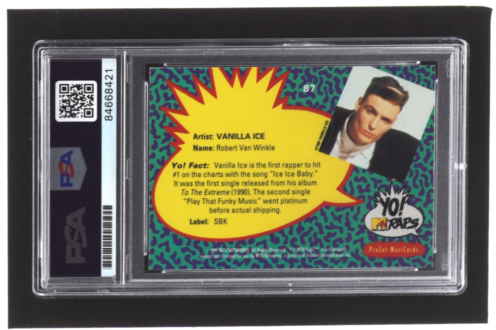 Vanilla Ice Signed 1991-92 Superstars MusiCards #87 (PSA)