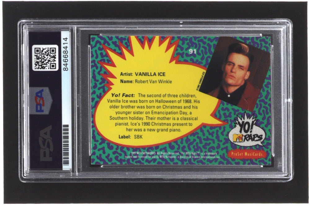 Vanilla Ice Signed 1991-92 Superstars MusiCards #91 (PSA)