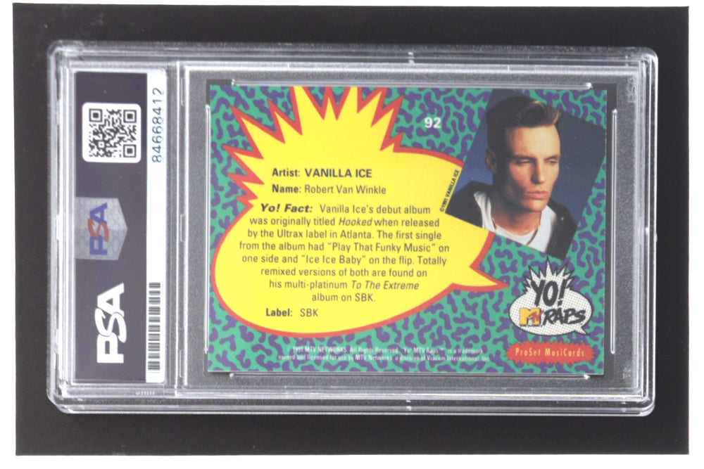 Vanilla Ice Signed 1991-92 Superstars MusiCards #92 (PSA)