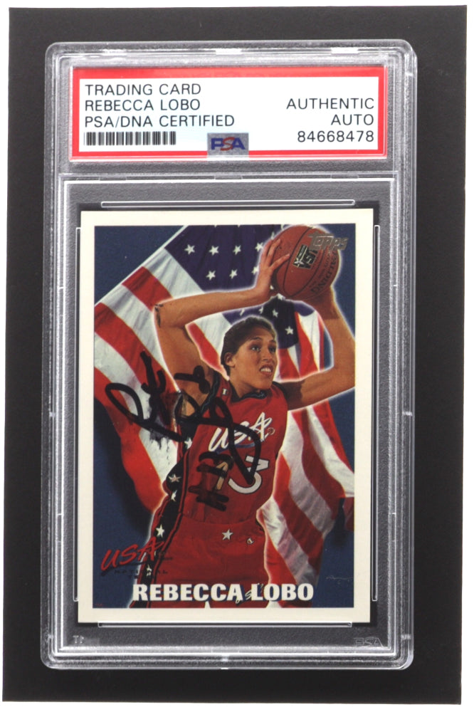 Rebecca Lobo Signed 1996 Topps USA Women's National Team #5 (PSA)