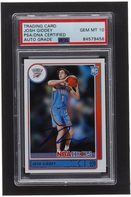 Josh Giddey Signed 2021-22 Hoops #202 RC (PSA)  -  Autograph Graded PSA 10 - Rookie Card