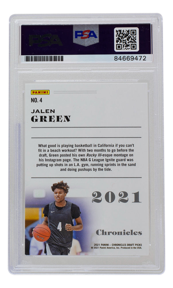 Jalen Green Signed 2021-22 Panini Chronicles Draft Picks #4 RC (PSA Auto 10)  -  Rookie Card