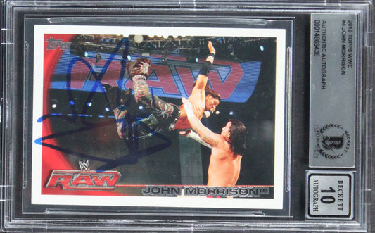 John Morrison Signed 2010 Topps WWE #4 (BGS) - Autograph Graded Beckett (BGS) 10