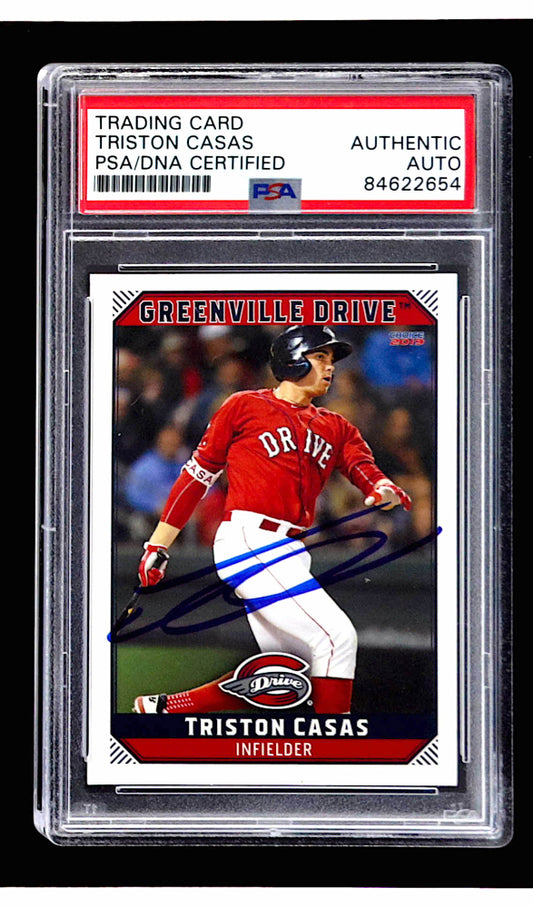 Triston Casas Signed 2019 Greenville Drive Choice #7 (PSA) - Rookie Card