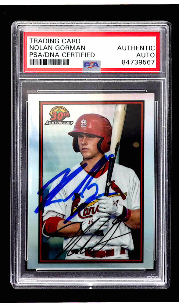 Nolan Gorman Signed 2019 Bowman Chrome 30th Anniversary #B30NG (PSA) - Rookie Card