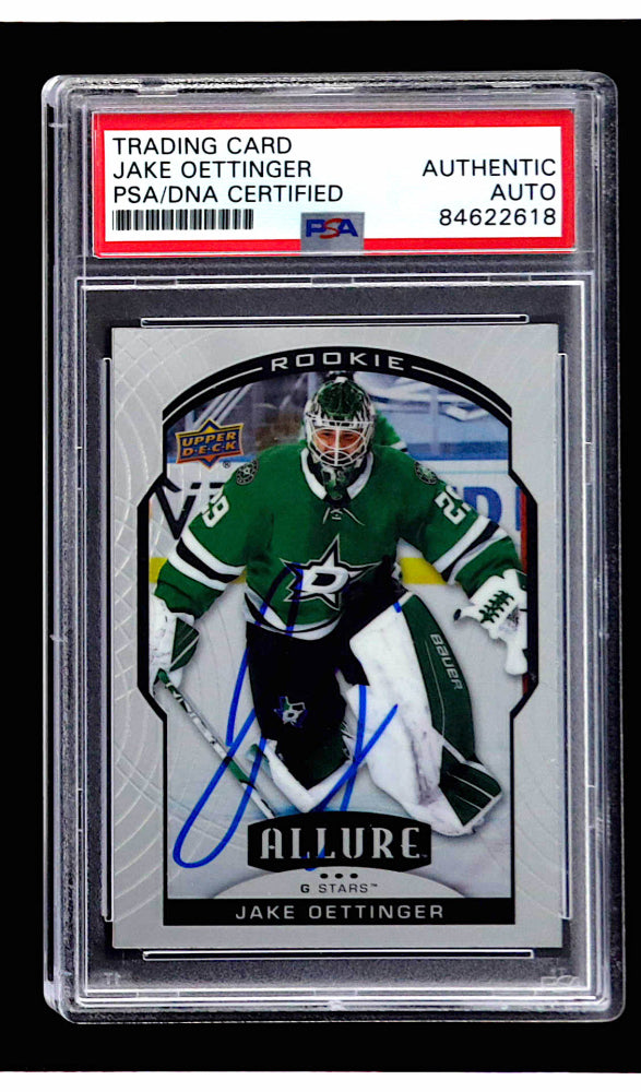 Jake Oettinger Signed 2020-21 Upper Deck Allure #91 RC (PSA) - Rookie Card