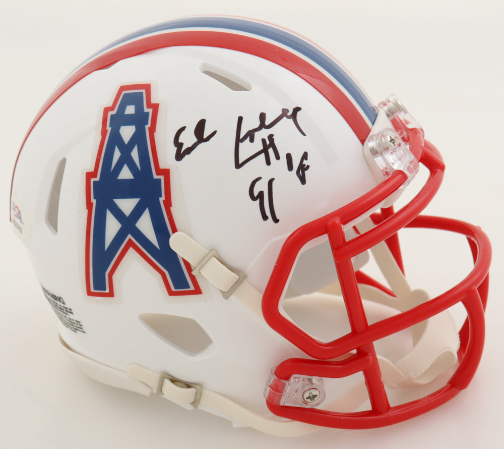 Earl Campbell Signed Oilers Mini Helmet Inscribed "HOF 91" (PSA and Timeless)