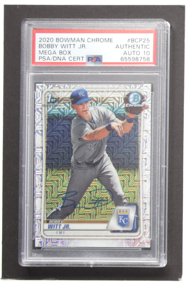 Bobby Witt Jr. Signed 2020 Bowman Chrome Mega Box Prospects Refractors #BCP25 (PSA) RC - Autograph Graded (PSA) 10 - Rookie Card