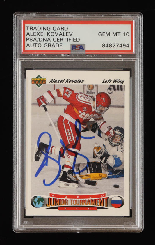 Alexei Kovalev Signed 1991-92 Upper Deck #655 RC (PSA) - Rookie Card | Autograph Graded (PSA) 10