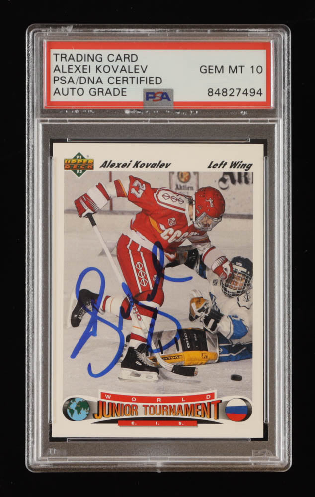 Alexei Kovalev Signed 1991-92 Upper Deck #655 RC (PSA) Rookie Card | Autograph Graded (PSA) 10