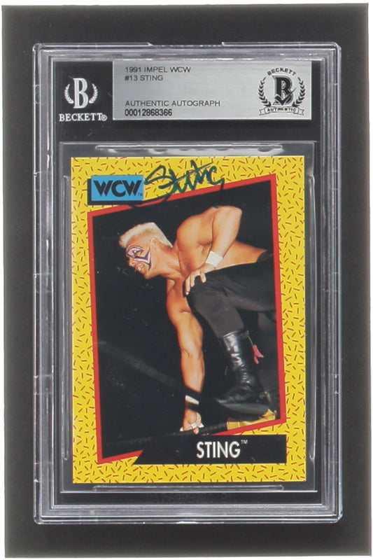 Sting Signed 1991 Impel WCW #13 (BGS)