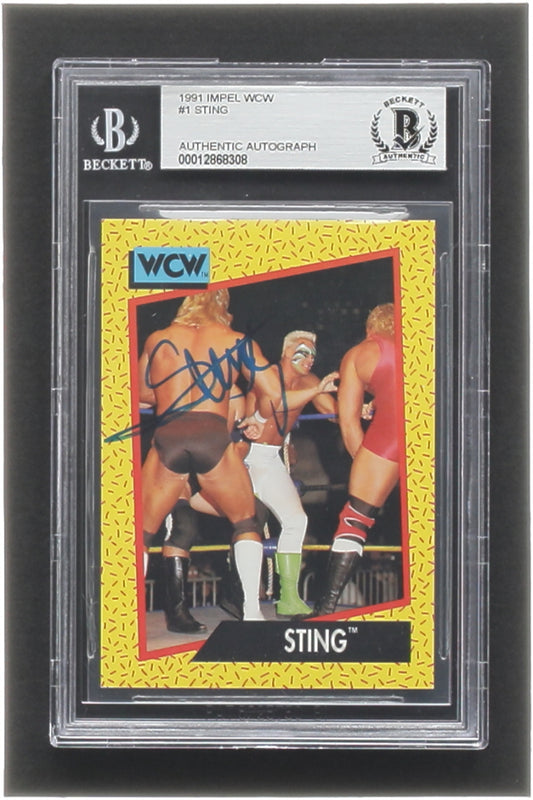 Sting Signed 1991 Impel WCW #1 (BGS)