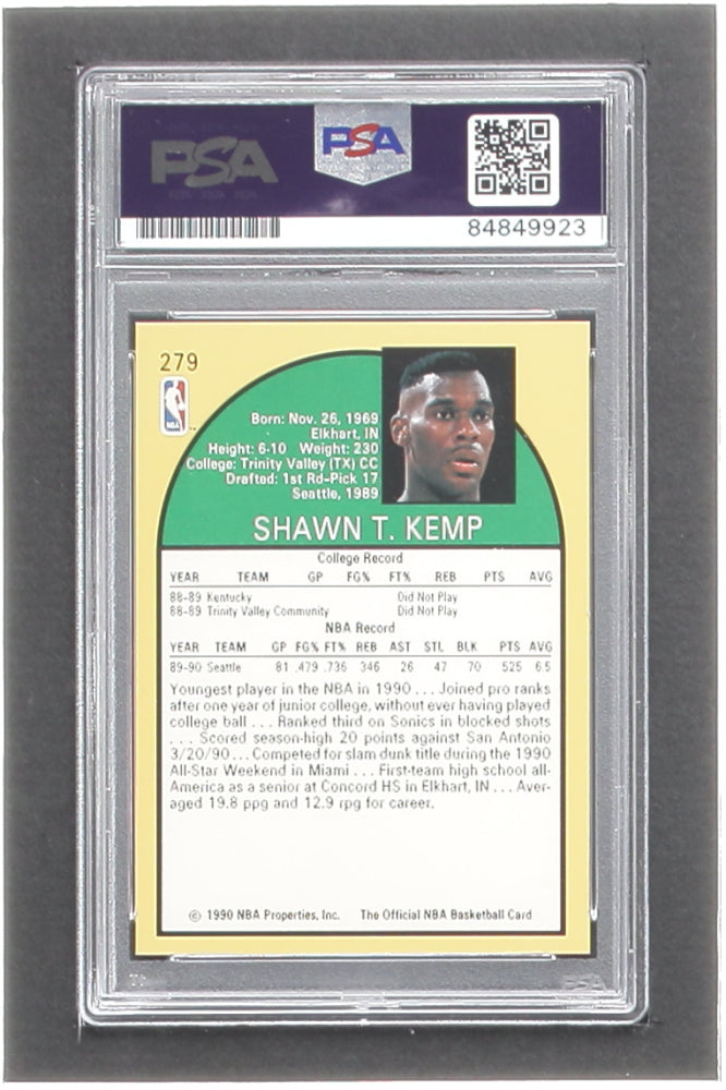 Shawn Kemp Signed 1990-91 Hoops #279 RC - Autograph Graded (PSA) 10 - Rookie Card