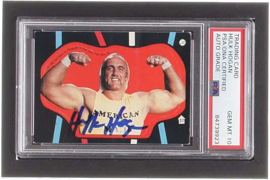 Hulk Hogan Signed 1985 Topps WWF Stickers #11 - Autograph Graded (PSA) 10