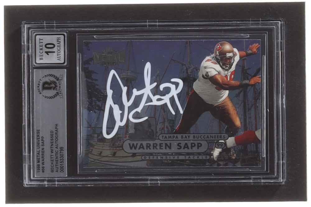 Warren Sapp Signed 1998 Metal Universe #56 - Autograph Graded BGS 10 - Beckett Witnessed