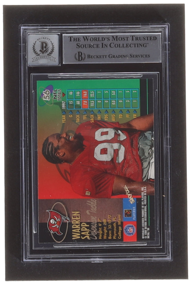 Warren Sapp Signed 1998 Metal Universe #56 - Autograph Graded BGS 10 - Beckett Witnessed