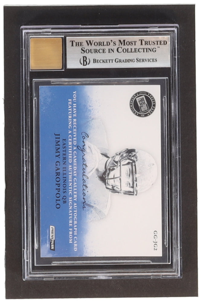 Jimmy Garoppolo 2014 Press Pass Gameday Gallery Silver Red Ink #GGJG - #017/150 RC (BGS 9) - Autograph Graded (BGS) 10 - Rookie Card