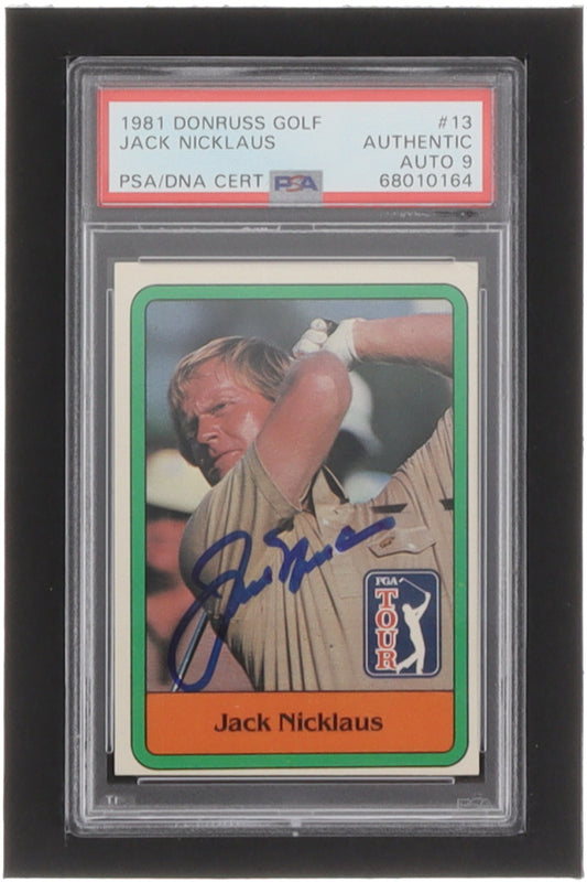 Jack Nicklaus Signed 1981 Donruss #13 RC - Autograph Graded (PSA) 9 - Rookie Card