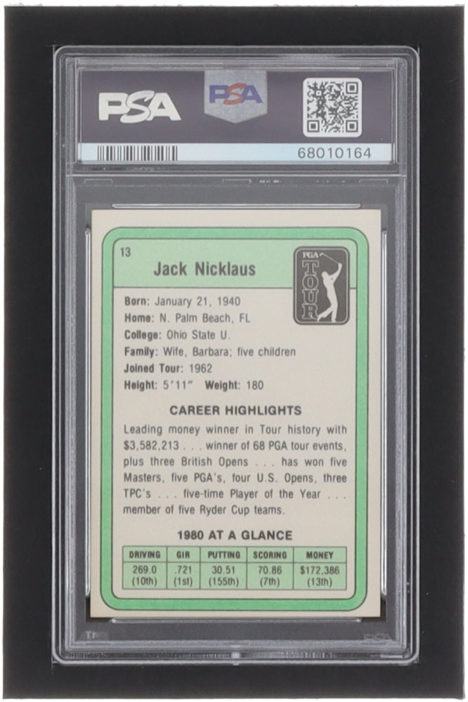 Jack Nicklaus Signed 1981 Donruss #13 RC - Autograph Graded (PSA) 9 - Rookie Card