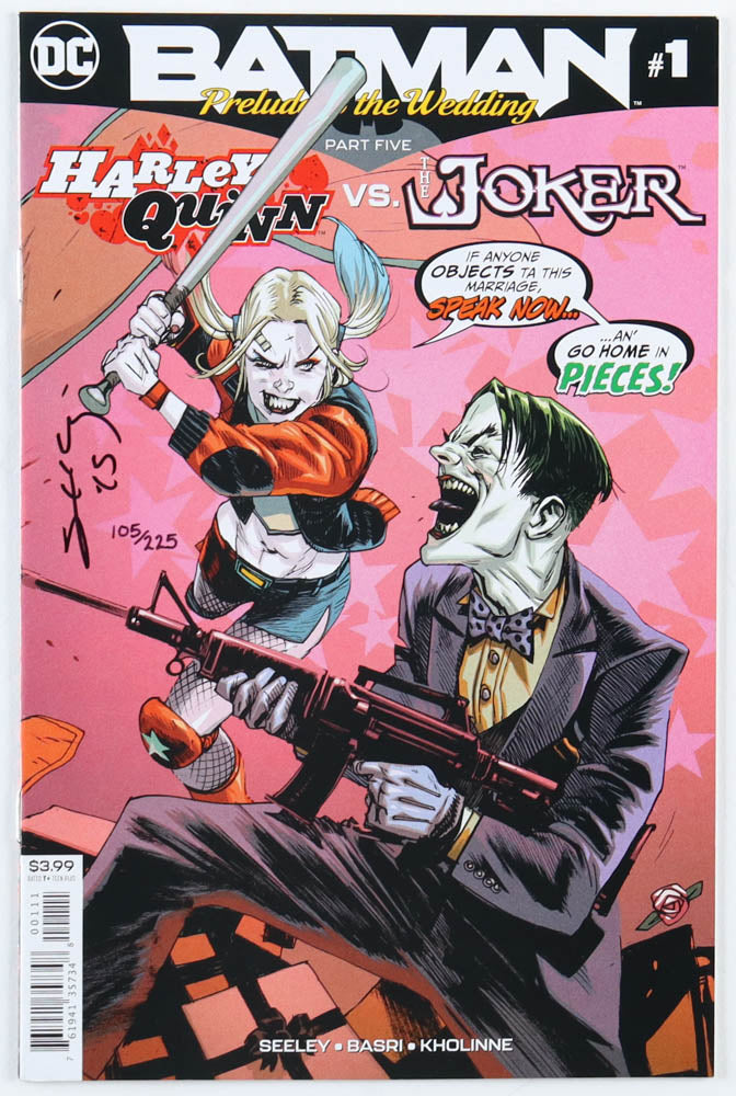 Tim Seeley Signed LE 2018 "Batman: Prelude To The Wedding - Harley Vs. The Joker" Issue #1 DC Comic Book (Dynamic Forces) Limited Edition # 105 / 225