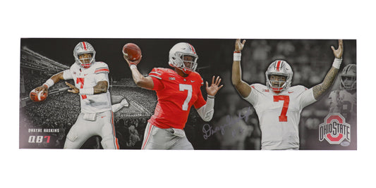 Dwayne Haskins Signed (JSA) Ohio State Buckeyes 12x36 Photo - JSA Signature Debut