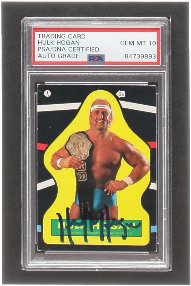 Hulk Hogan Signed 1985 Topps WWF Rookie Stickers #1 - Autograph Graded PSA 10