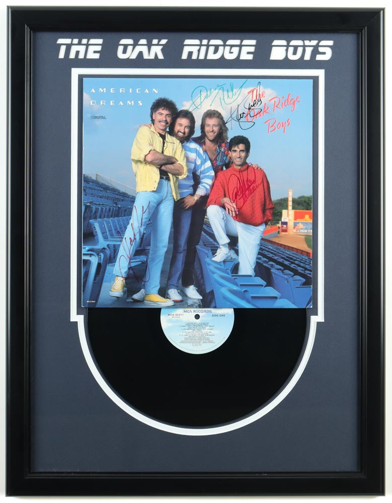 The Oak Ridge Boys Band-Signed (JSA) Signed Custom Framed "American Dreams" Vinyl Album Cover Display