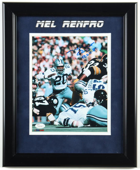 Mel Renfro Signed (JSA) Cowboys 13x16 Custom Framed Photo Inscribed "ROH 81" - JSA Witnessed