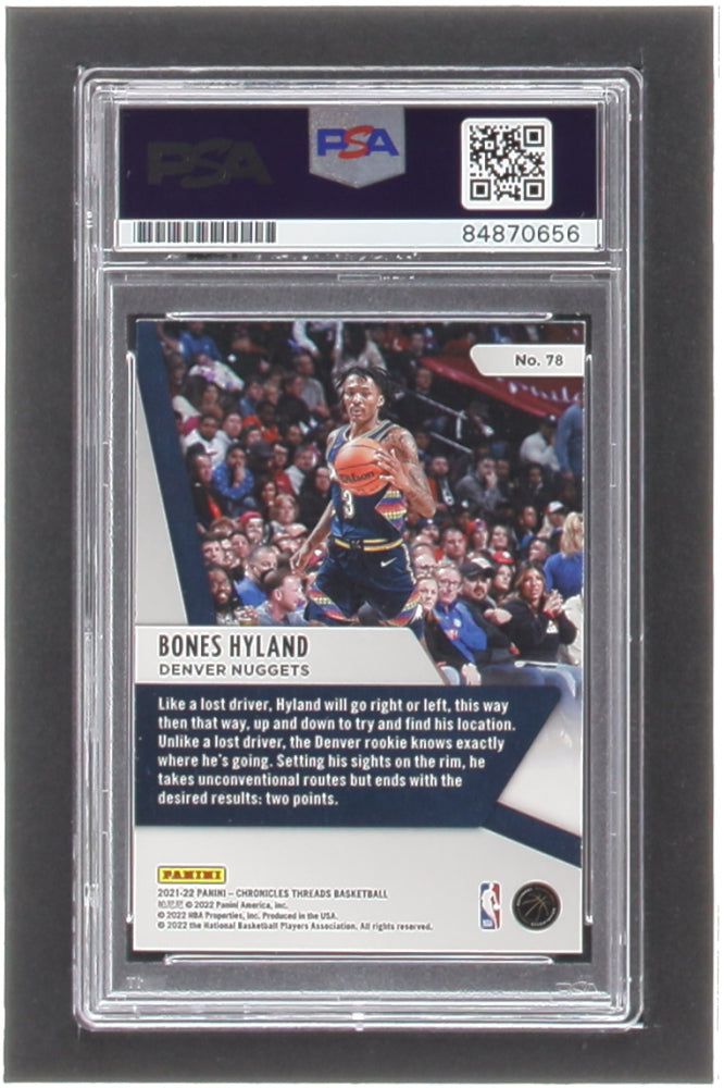 Bones Hyland Signed 2021-22 Panini Chronicles #78 RC / Threads (PSA) - Rookie Card