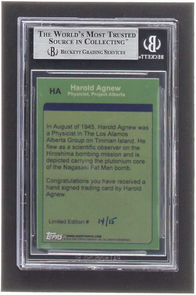 Harold Agnew 2010 Topps Project Alberta Autographs #HA #14/15 (BGS) Serially Numbered #14 / 15