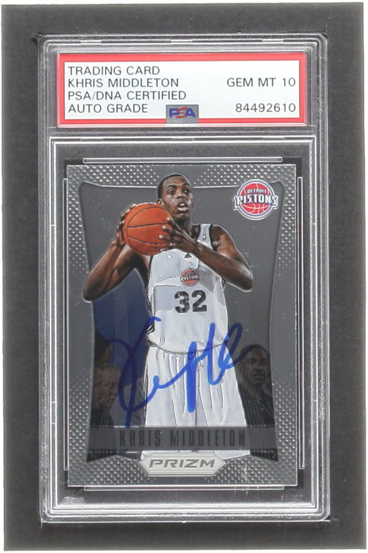 Khris Middleton Signed 2012-13 Panini Prizm #285 RC - Autograph Graded PSA 10