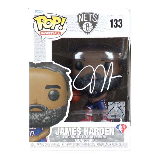 James Harden Signed (Beckett) Nets #133 James Harden Funko Pop - Beckett Witnessed