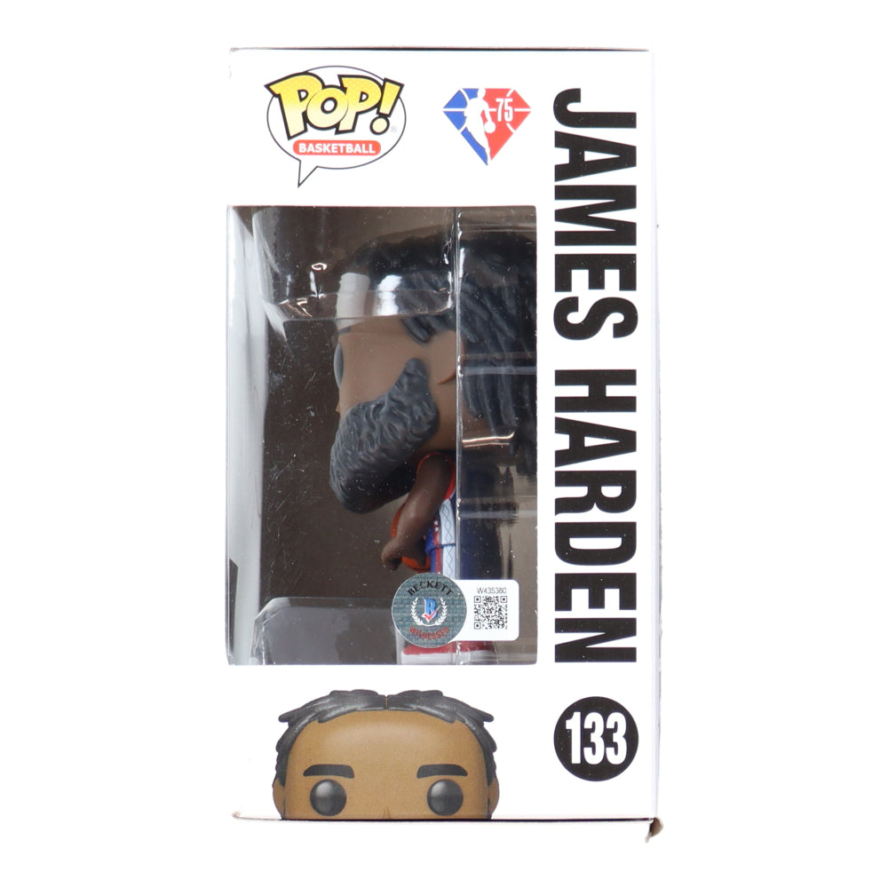 James Harden Signed (Beckett) Nets #133 James Harden Funko Pop - Beckett Witnessed