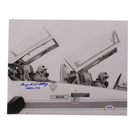 George Abbey Signed (PSA) 8x10 Photo Inscribed "NASA JSC"