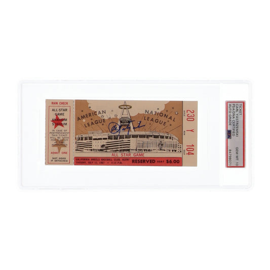 Carl Yastrzemski Signed 1967 All-Star Game Ticket Stub - Autograph graded (PSA)10