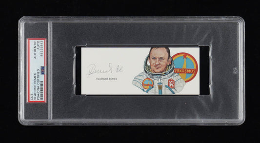 Vladimir Remek Signed 2x5 Cut (PSA) - Cosmonaut- Military Pilot - Soyuz 28