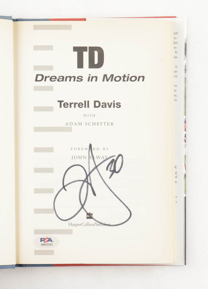 Terrell Davis Signed (PSA) "TD: Dreams in Motion" Hardcover Book