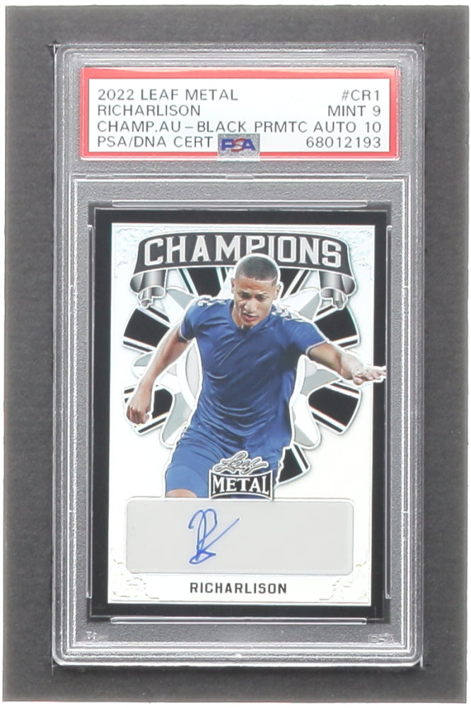 Richarlison 2022 Leaf Metal Champions Prismatic Black #CR1 - #5/15 - PSA 9 - Autograph Graded PSA 10)