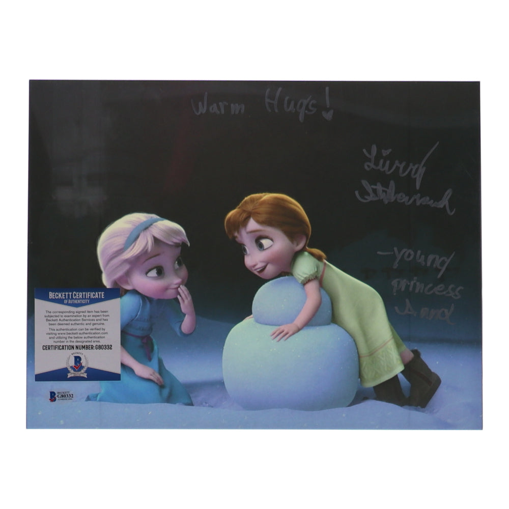 Livvy Stubenrauch Signed (Beckett) "Frozen" 11x14 Photo Inscribed "Young Princess Anna" & "Warm Hugs!"