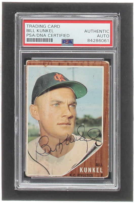 Bill Kunkel Signed 1962 Topps #147A Portrait (PSA)