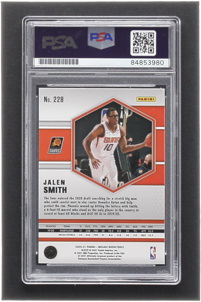 Jalen Smith Signed 2020-21 Panini Mosaic Silver #228 RC (PSA) - Rookie Card