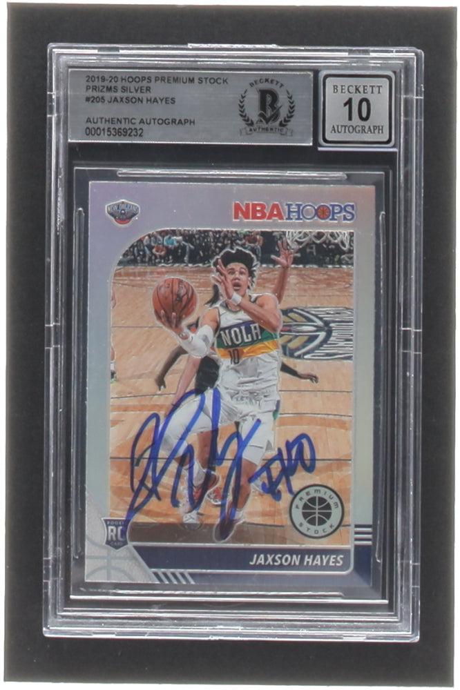 Jaxson Hayes Signed 2019-20 Hoops Premium Stock Prizms Silver #205 RC - Autograph Graded BGS 10 - Rookie Card