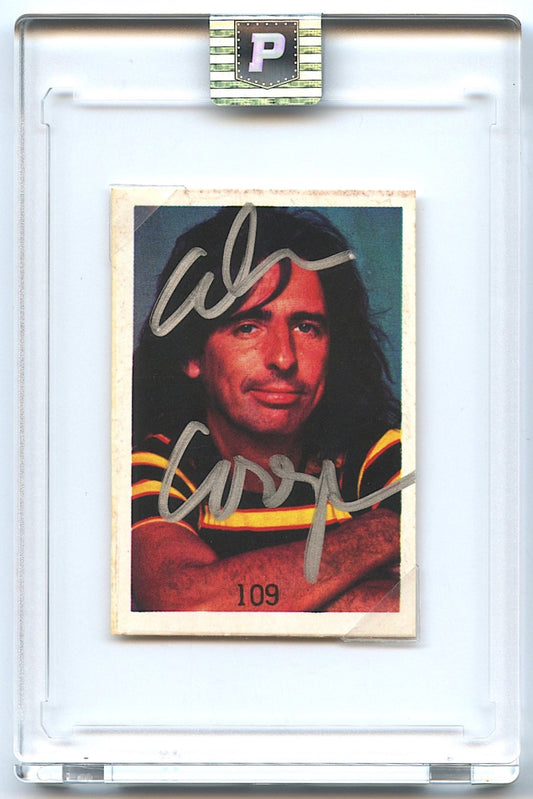 Alice Cooper Signed 1980 Empacadora Reyauca Pop Festival Stickers #109 (PA Encapsulated)