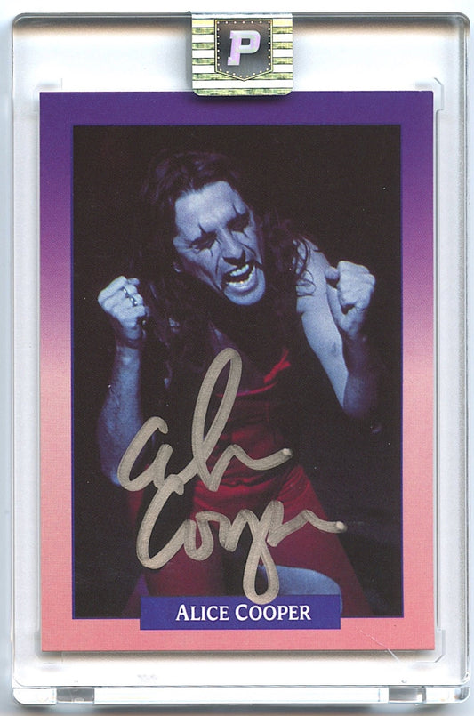 Alice Cooper Signed 1991 Brockum Rock Cards #165 (PA Encapsulated)