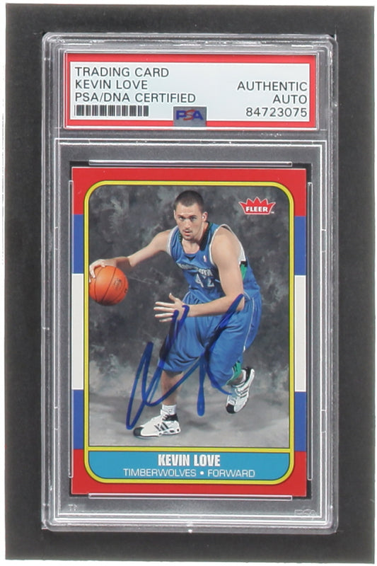 Kevin Love Signed 2008-09 Fleer 1986-87 Rookies #86R167 RC (PSA) - Rookie Card