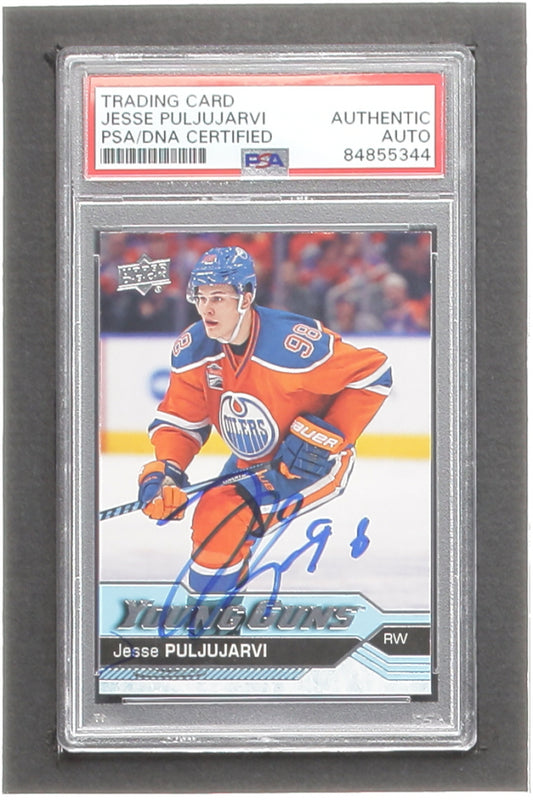 Jesse Puljujarvi Signed 2016-17 Upper Deck #225 YG RC (PSA) - Young Guns - Rookie Card